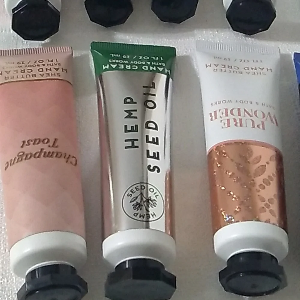 9 Bath And Body Works,Pure Wonder, Hemp, Stress relief hand cream Bundle